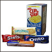 Lipton soups, Oreo, Lorna Doone, cookies, crackers and snacks