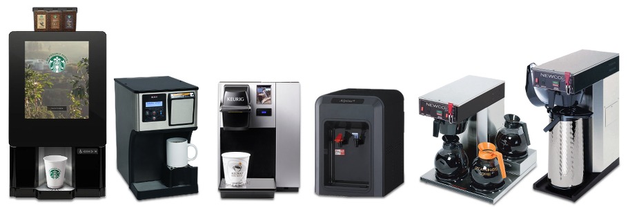 Commercial office coffee makers and water coolers