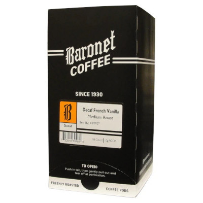 Baronet French Vanilla DECAF Coffee Pods - 18ct