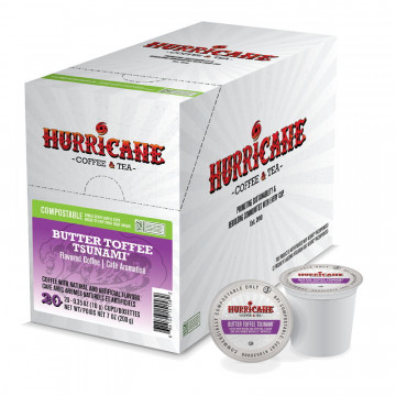Hurricane Butter Toffee Tsunami Compostable Single Serve Cups - 20ct