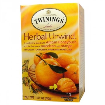 Twinings Herbal Unwind: Honeybush Madarin Orange Tea - 20ct