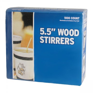 Wooden Coffee Stirrers, 5.5 inch 1000ct
