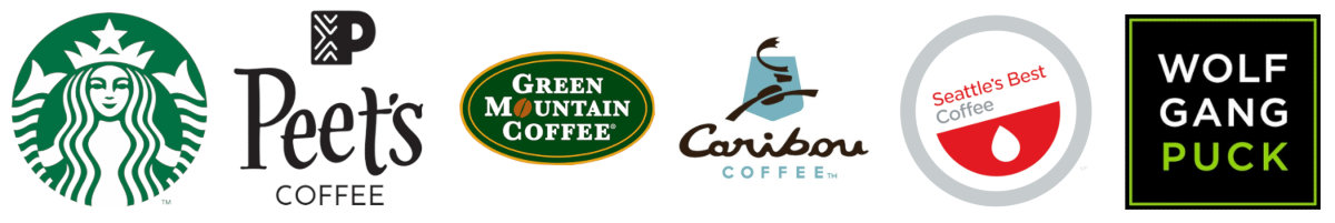 Featuring Starbucks, Caribou Coffee, Peets Coffee, Seattles Best