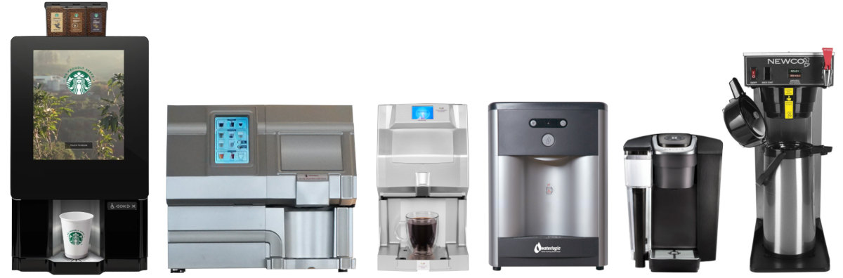Commercial office coffee makers and water coolers